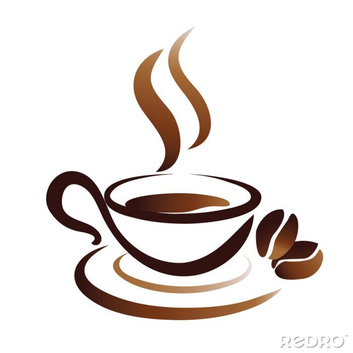 Tableau  Graphiques blancs et marron avec une tasse de café