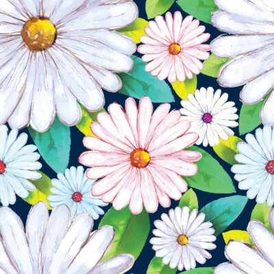 Tableau  Graphiques colorés avec des fleurs