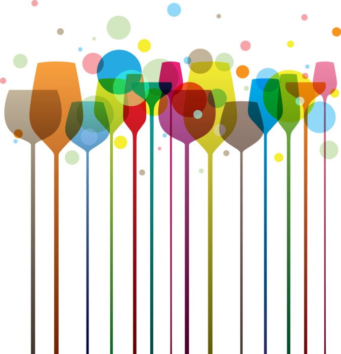 Tableau  Graphiques de fête avec des lunettes colorées