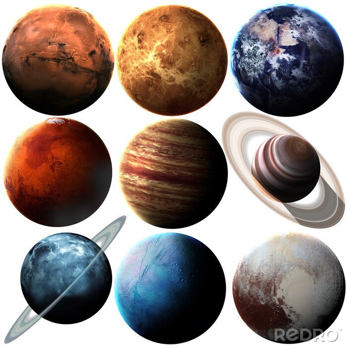 Tableau  Graphiques réalistes des planètes du système solaire