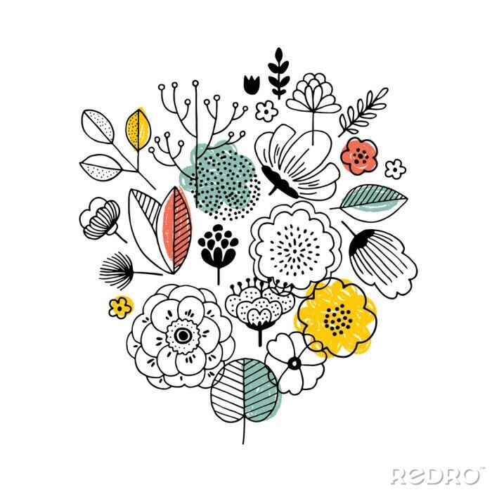 Tableau  Graphiques simples avec des fleurs
