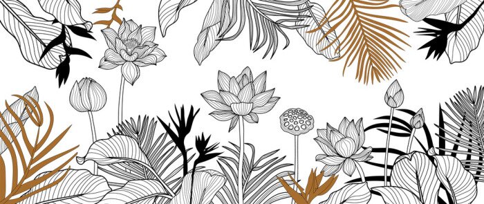 Tableau  Graphismes floraux minimalistes