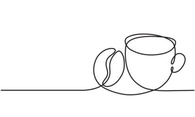 Graphismes minimalistes avec une tasse de café