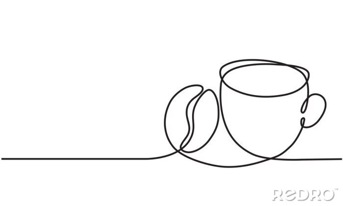 Tableau  Graphismes minimalistes avec une tasse de café