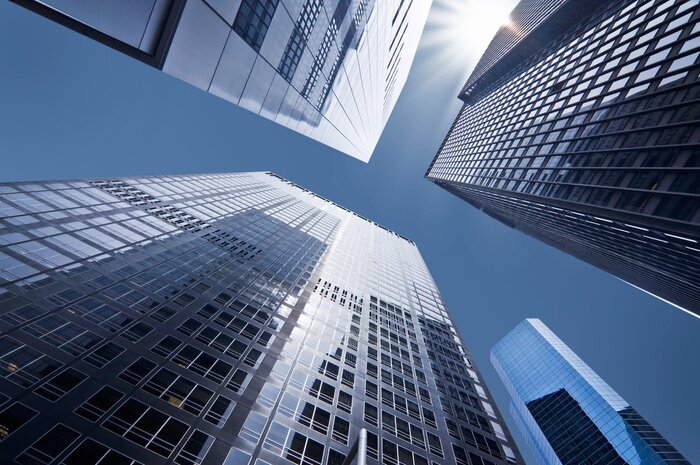 Tableau  Gratte-ciel de verre en centre-ville