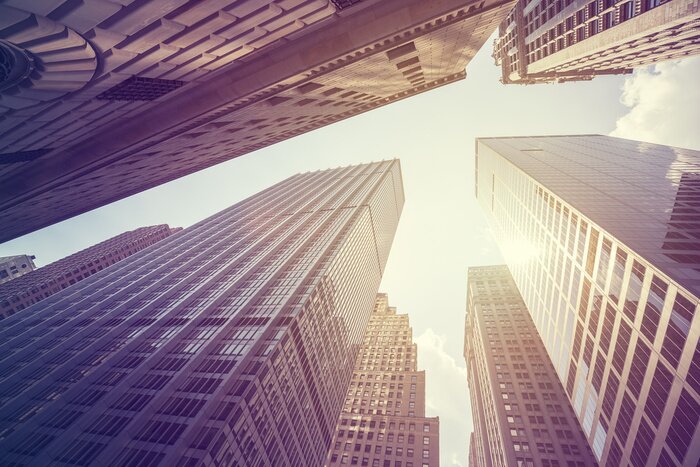 Tableau  Gratte-ciel ensoleillés de style vintage