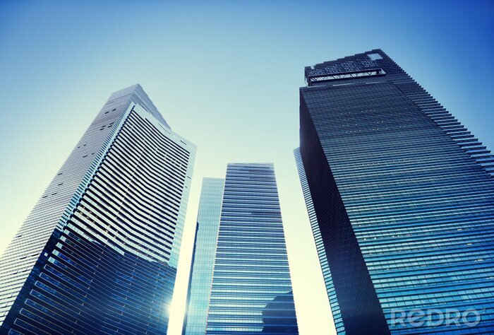 Tableau  Gratte-ciel sur fond bleu