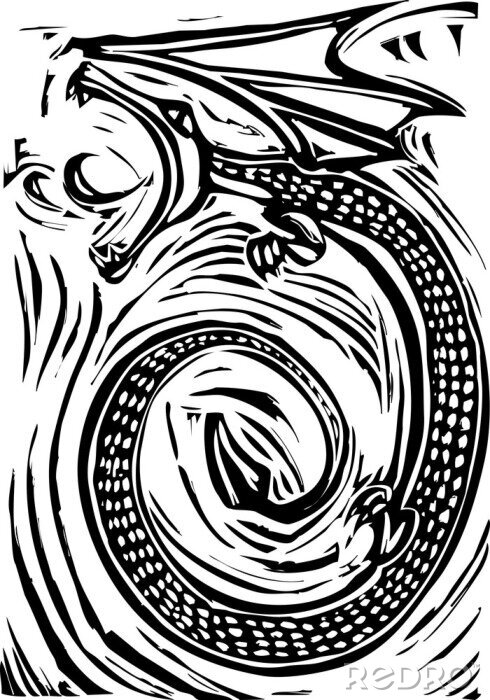 Tableau  Gravure sur bois de dragon
