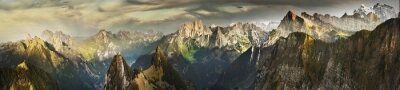 Tableau  Great panorama of Switzerland mountains in autumn