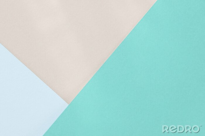 Tableau  Green blue beige paper background. Geometric figures, shapes. Abstract geometric flat composition. Empty space on monochrome cardboard