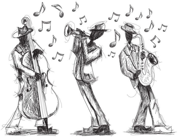 Tableau  griffonnages de bande de Jazz