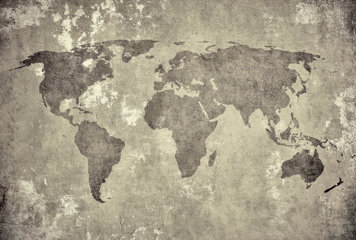 Tableau  grunge carte du monde