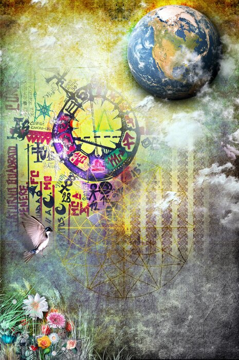 Tableau  Grunge fond avec des motifs