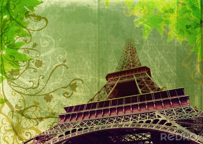 Tableau  grunge Tour Eiffel en sépia