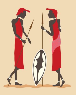 Tableau  guerriers Masai