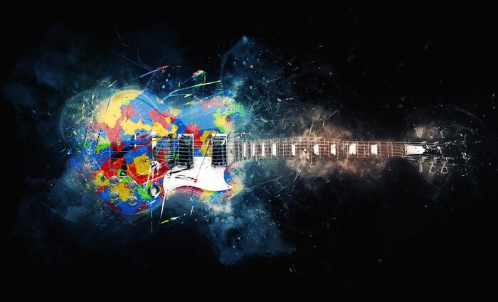 Tableau  Guitare abstraite