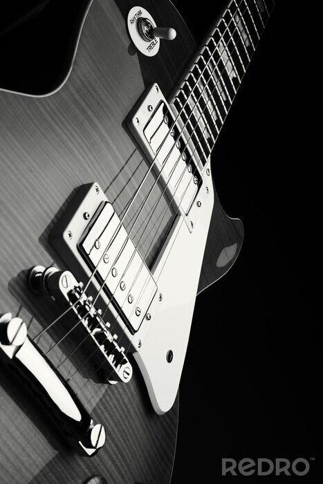 Tableau  Guitare en noir et blanc