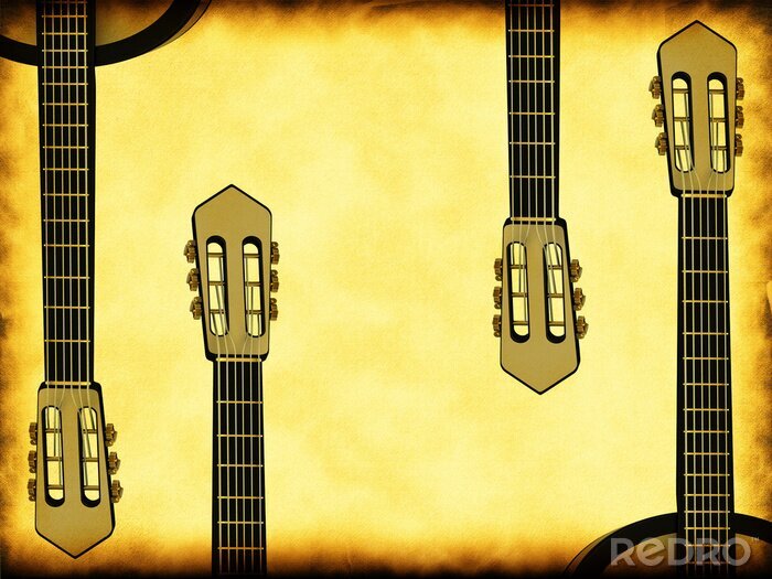 Tableau  Guitares abstraites et musique