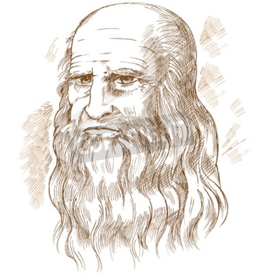 Tableau  Hand drawn vector portrait. Leonardo Da Vinci