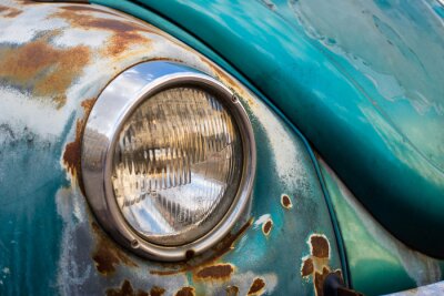 Tableau  headlight of a classic car
