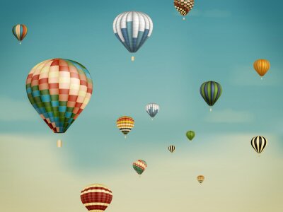 Tableau  Heißluftballons im Traum