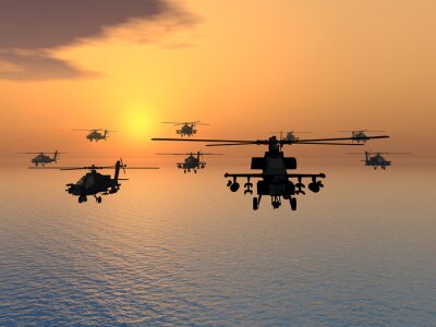 Tableau  Hélicoptère Apache