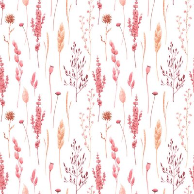 Herbe de la pampa rose et jaune