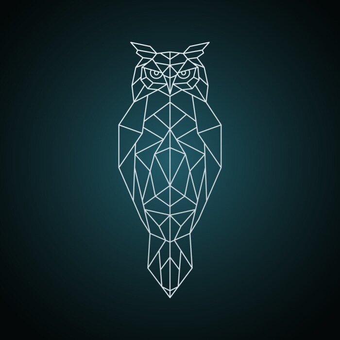 Tableau  Hibou géométrique