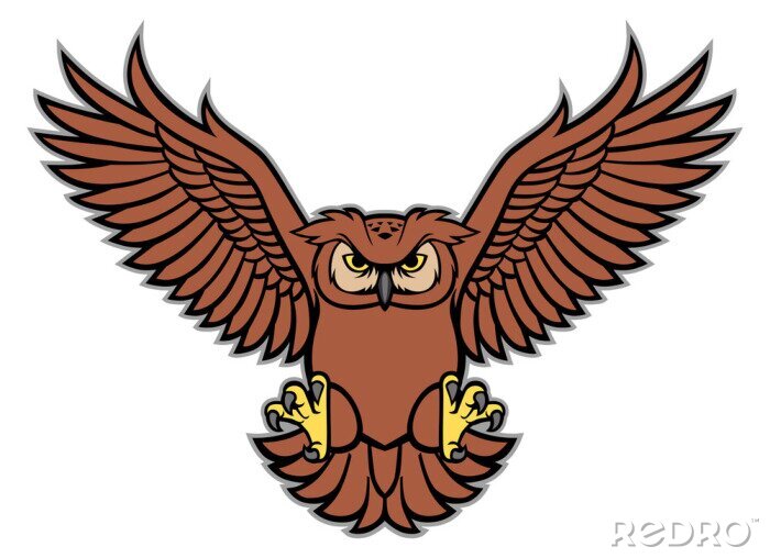 Tableau  Hibou prédateur en vol