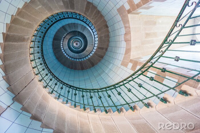 Tableau  High lighthouse stairs, vierge island, brittany,france