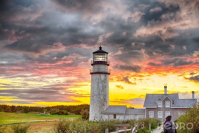 Tableau  Highland Lighthouse Sunset cape cod