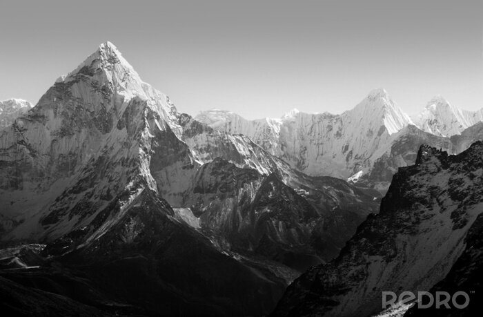 Tableau  Himalaya noir et blanc