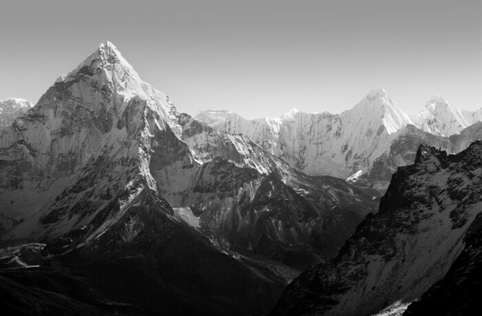 Tableau  Himalaya noir et blanc