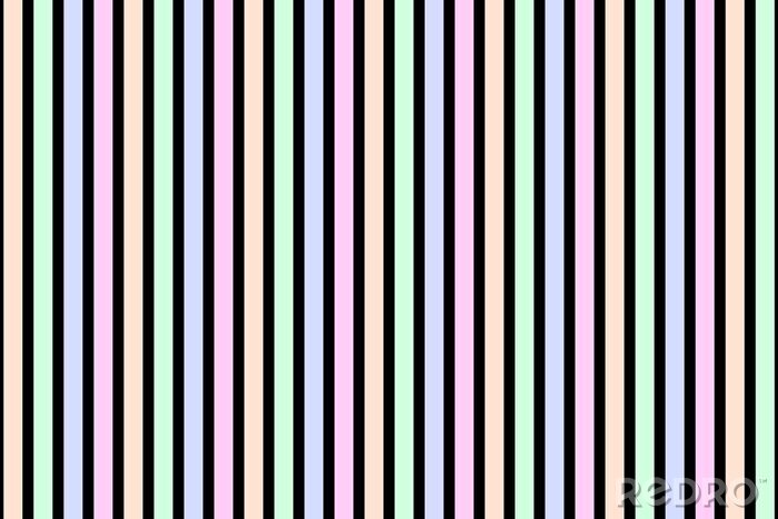 Tableau  Hintergrund mit Streifen dans schwarz und Pastellfarben