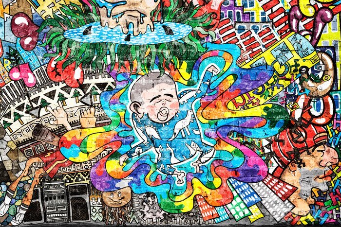 Tableau  Hip hop graffiti urbain