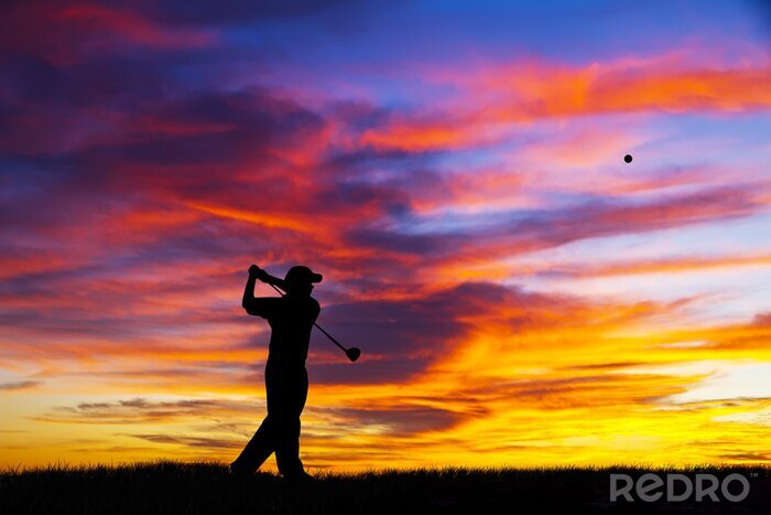 Tableau  Hombre jugando au golf en su tiempo libre