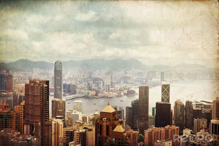 Tableau  Hong Kong vu du ciel