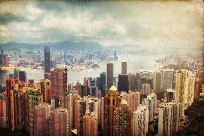 Hongkong panorama vintage