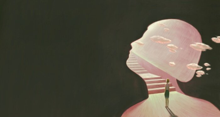 Tableau  Hope and success concept surreal painting