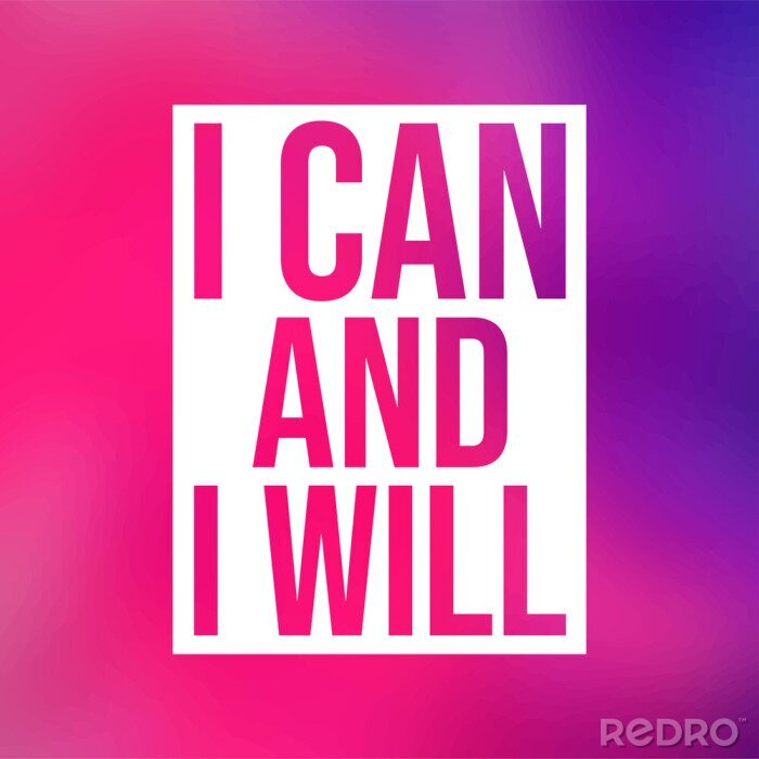 Tableau  i can and i will. successful quote with modern background vector