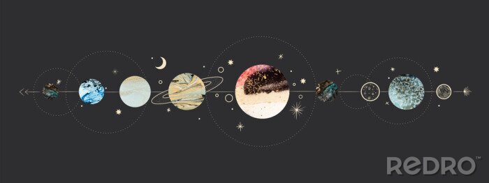 Tableau  Illustration artistique du système solaire