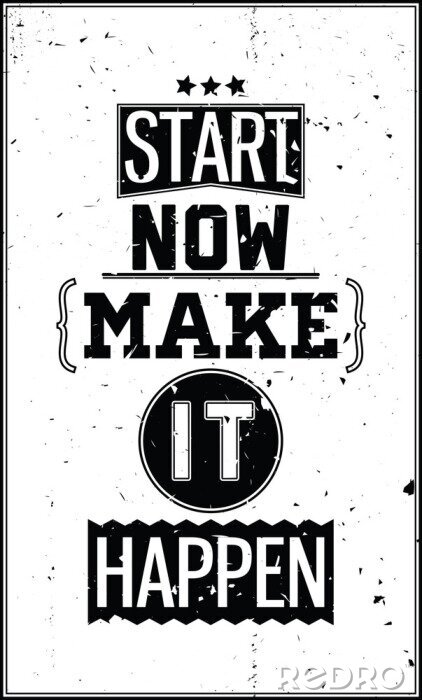 Tableau  Illustration avec lettrage noir et blanc