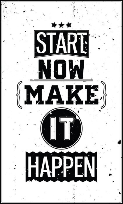 Tableau  Illustration avec lettrage noir et blanc