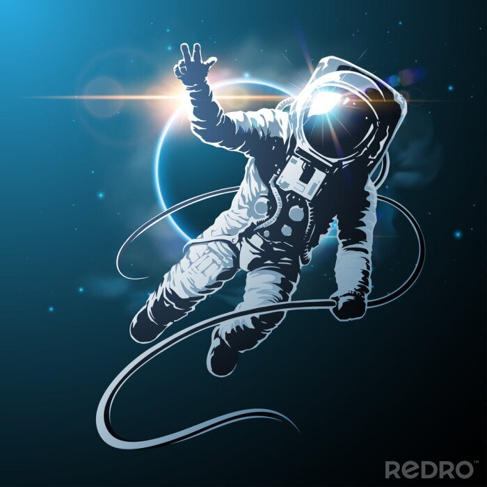 Tableau  Illustration avec un astronaute