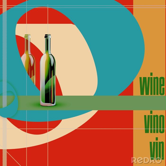 Tableau  Illustration d'une bouteille de vin