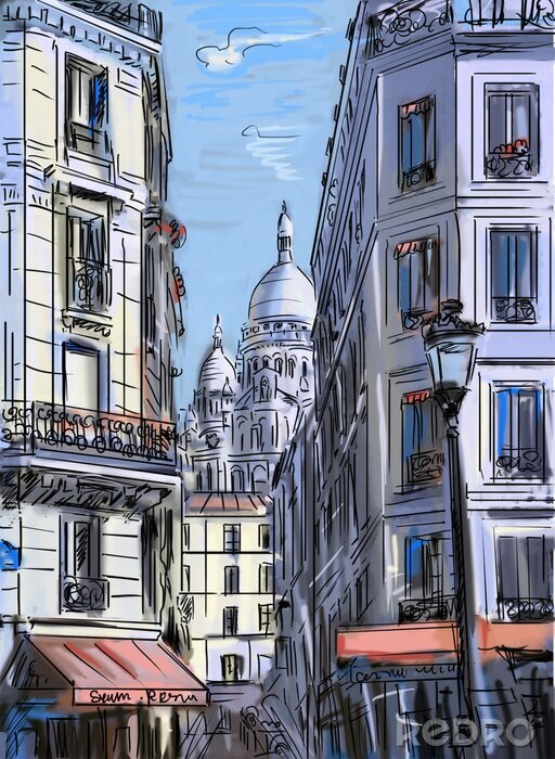 Tableau  Illustration d'une rue parisienne