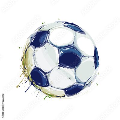 Poster  Illustration de football style aquarelle