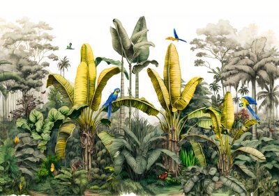 Illustration de grands palmiers tropicaux