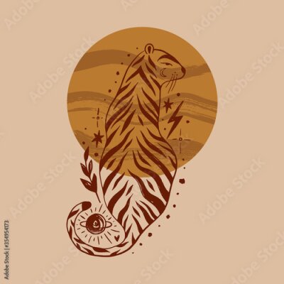 illustration de tigre bohème