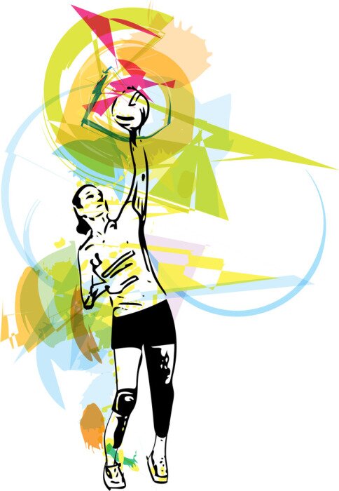 Tableau  Illustration de volleyeur jeu